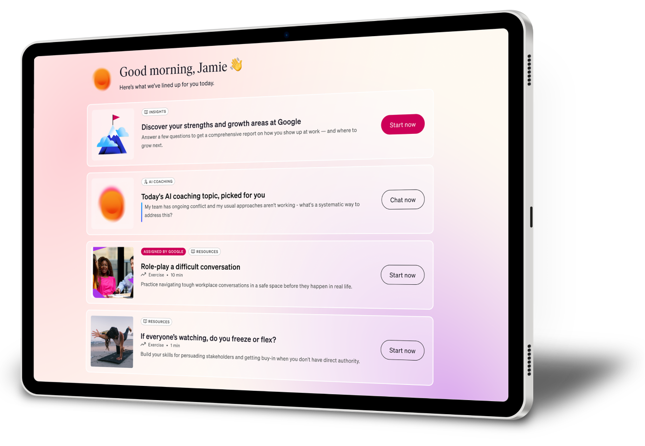 Betterup personalised in app experience